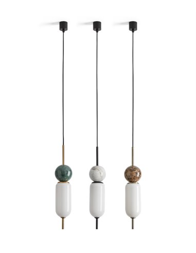 Lámpara de techo Anet - Aromas - Lámpara decorativa de mármol y vídrio soplado, LED 3000K