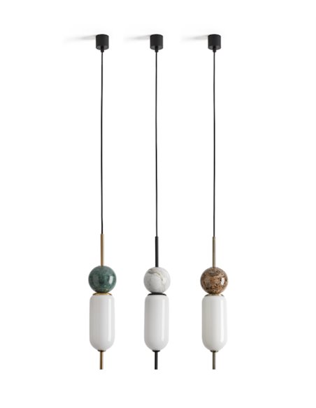 Lámpara de techo Anet - Aromas - Lámpara decorativa de mármol y vídrio soplado, LED 3000K