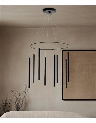 Lámpara colgante Mika Multi - Aromas - Lámpara de acero bronce, LED COB 2700K, Regulable Triac