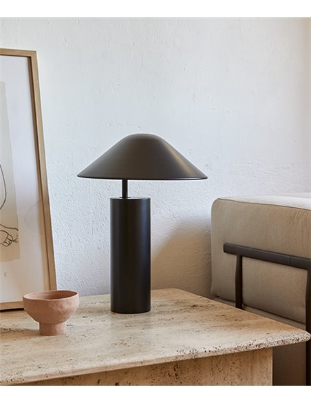 Lámpara de mesa Damo - Aromas. Lámpara decorativa de mesa en acero color negro