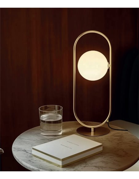 Lámpara de mesa Abbacus - Aromas - Lámpara tipo bola, Metal dorado, LED 2700K