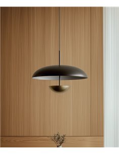  Lámpara colgante Ella - Aromas - Lámpara de metal negro, Regulable Triac, LED 2700K