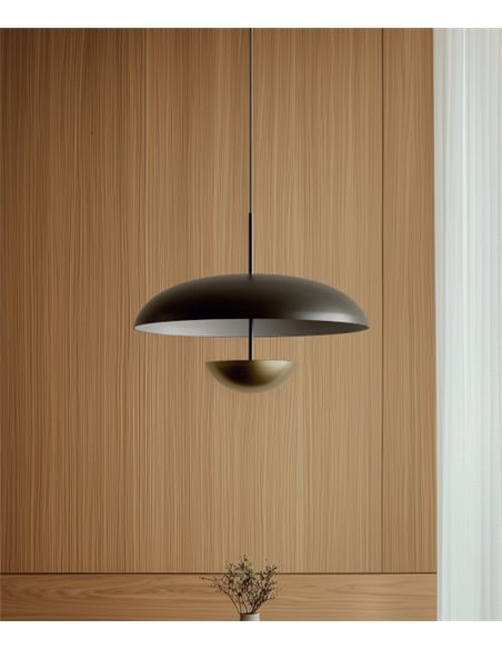  Lámpara colgante Ella - Aromas - Lámpara de metal negro, Regulable Triac, LED 2700K