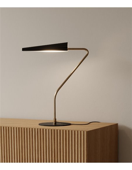 Lámpara de mesa Bion – Aromas – Lámpara decorativa negra+oro, Regulable, LED 2700K