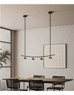 Lámpara colgante Tana – Aromas – Lámpara de techo negra, LED 2700K, 120 cm