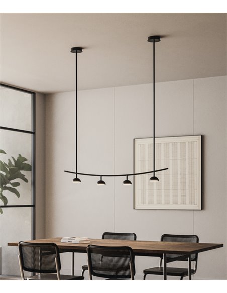 Lámpara colgante Tana – Aromas – Lámpara de techo negra, LED 2700K, 120 cm