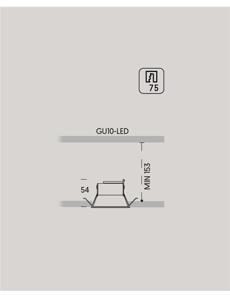 Lámpara empotrable de techo Kono 1 - Onok - Diseño redondo, GU10