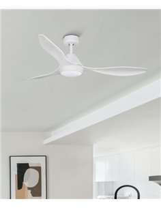 Ventilador de techo con luz Polaris - Faro - Ventilador blanco aerodinámico DC