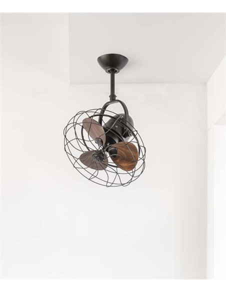 Ventilador de techo Keiki - Faro - Ventilador pequeño y orientable, estilo industrial