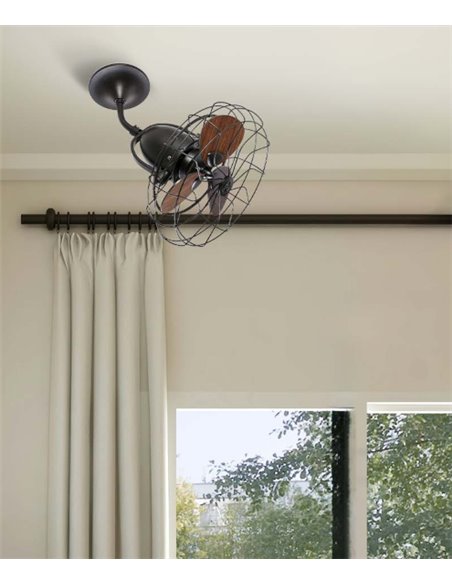 Ventilador de techo Keiki - Faro - Ventilador pequeño y orientable, estilo industrial