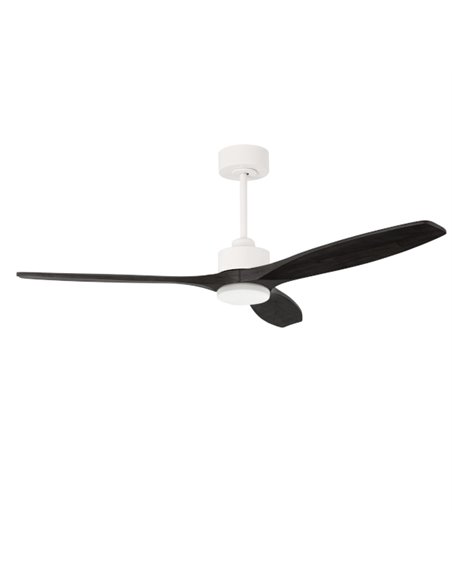 Ventilador de techo con luz Stem Evo - FORLIGHT - Ventilador de madera con 3 palas negras