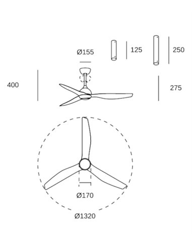 Ventilador de techo con luz Pam - FORLIGHT - Ventilador blanco, LED regulable Ventilador de techo con luz Pam - FORLIGHT - Ventilador blanco, LED regulable