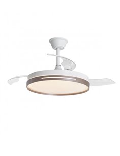 Ventilador de techo con luz Mini Togo - AJP - Aspas desplegables, ventilador DC acabado café 2