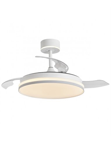 Ventilador de techo con luz Luxe - AJP - Ventilador con aspas retráctiles, LED regulable