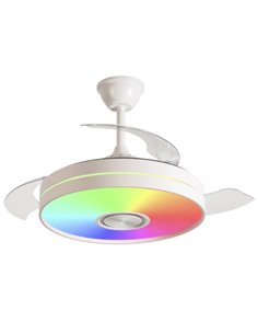 Ventilador de techo con luz Enio - AJP - Ventilador con luz RGB, aspas retráctiles 2
