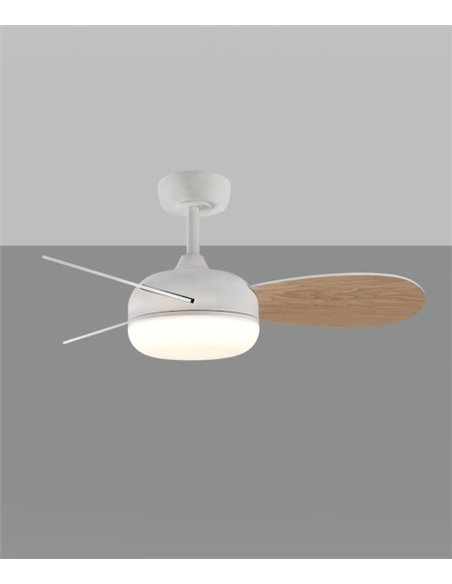 Ventilador de techo con luz Bise - ACB - Ventilador con palas reversibles, LED regulable