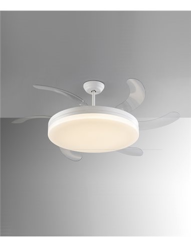 Ventilador de techo con luz Vento - Schuller - Ventilador LED con palas retráctiles