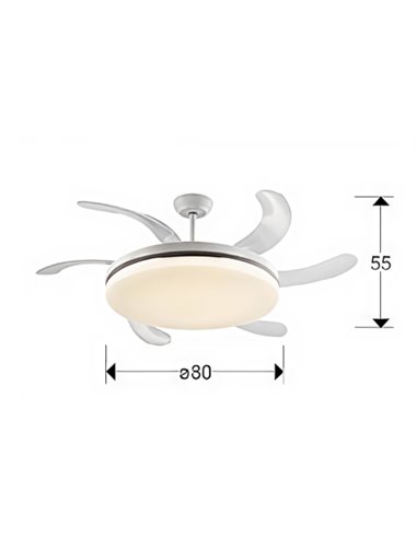 Ventilador de techo con luz Vento - Schuller - Ventilador LED con palas retráctiles Ventilador de techo con luz Vento - Schuller - Ventilador LED con palas retráctiles