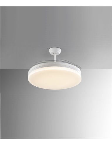 Ventilador de techo con luz Vento - Schuller - Ventilador LED con palas retráctiles Ventilador de techo con luz Vento - Schuller - Ventilador LED con palas retráctiles