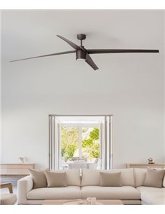 Ventilador de techo marrón con luz LED y motor DC SMART Attos - Faro