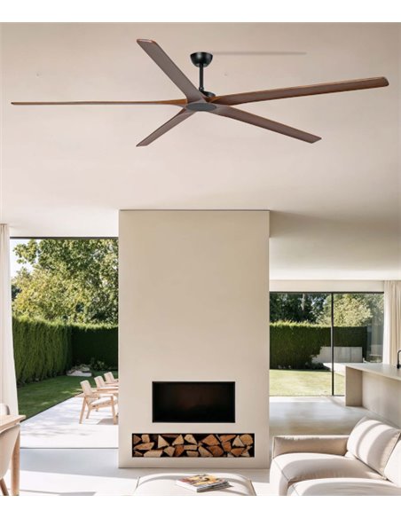 Ventilador de techo Bigwood 24 XXL - Faro - Palas de madera FSC de nogal, motor DC