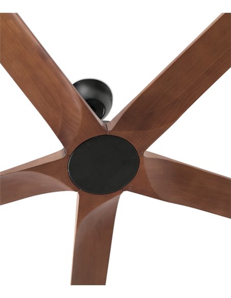 Ventilador de techo Bigwood 24 XXL - Faro - Palas de madera FSC de nogal, motor DC