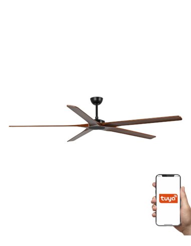 Ventilador de techo Bigwood 20 XL - Faro - Ventilador Smart sin luz de madera plywood