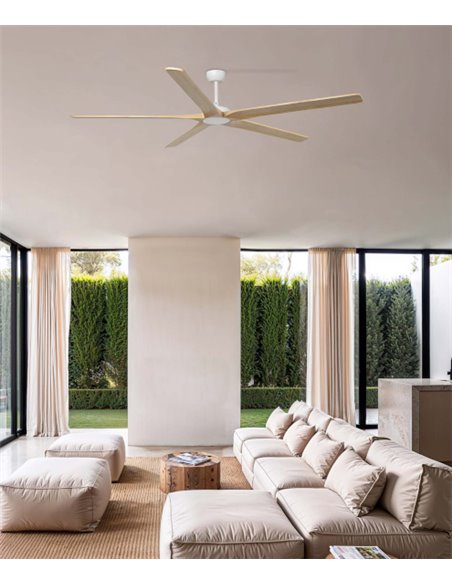 Ventilador de techo Bigwood 20 XL - Faro - Ventilador Smart Tuya, palas de madera de pino