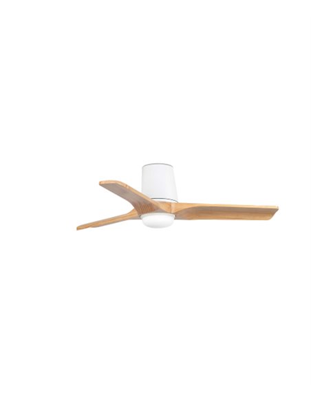 Ventilador de techo con luz Heywood Tub LED S - Faro - Ventilador DC con palas de pino