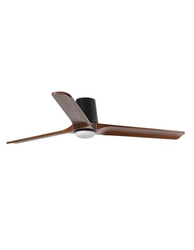 Ventilador de techo con luz Heywood Tub LED L - Faro - Ventilador DC de nogal