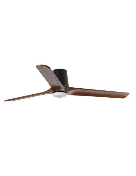 Ventilador de techo con luz Heywood Tub LED L - Faro - Ventilador DC de nogal