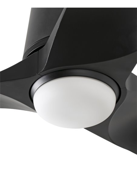 Ventilador de techo con luz Hey Tub LED S - Faro - Madera oscura, motor DC