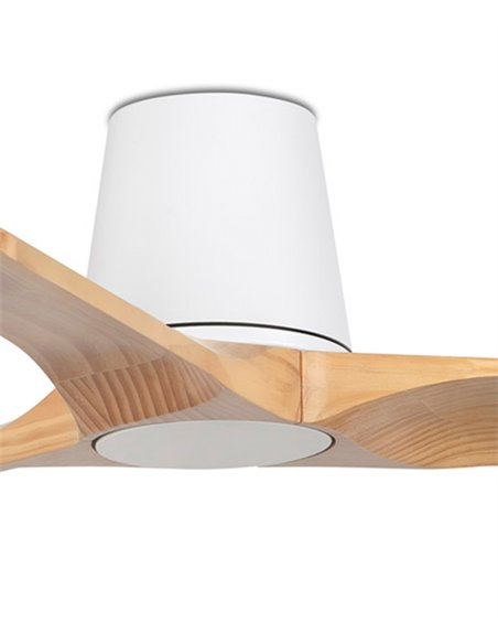 Ventilador de techo sin luz Heywood Tub S - Faro - Palas FSC de pino, motor DC