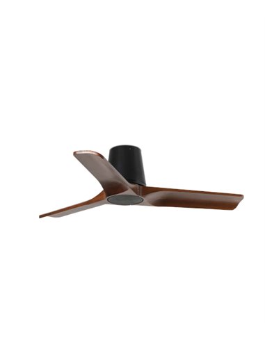 Ventilador de techo sin luz Heywood Tub S - Faro - Palas FSC de nogal, motor DC