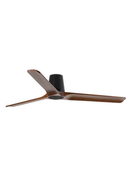 Ventilador de techo sin luz Heywood Tub L - Faro - Ventilador DC con palas FSC de nogal