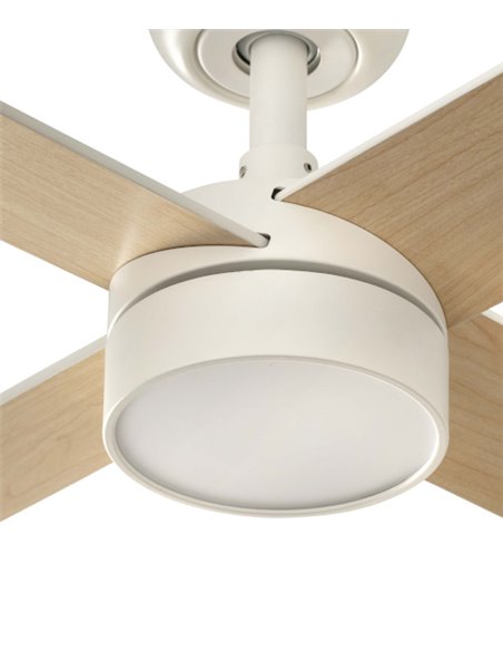 Ventilador de techo con luz Rudder L LED  - Faro - Ventilador DC con palas reversibles blanco/fresno