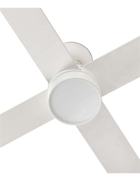 Ventilador de techo con luz Rudder L LED  - Faro - Ventilador DC con palas reversibles blanco/fresno