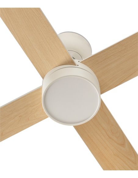 Ventilador de techo con luz Rudder L LED  - Faro - Ventilador DC con palas reversibles blanco/fresno