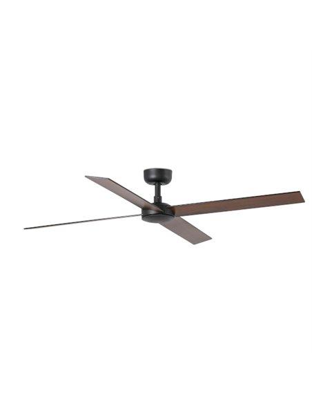 Ventilador de techo Rudder L - Faro - Palas reversibles negro/nogal