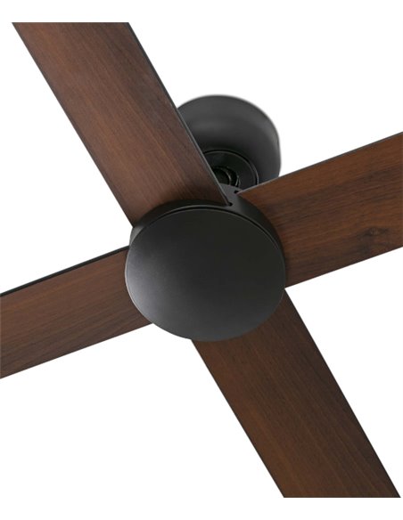 Ventilador de techo Rudder L - Faro - Palas reversibles negro/nogal
