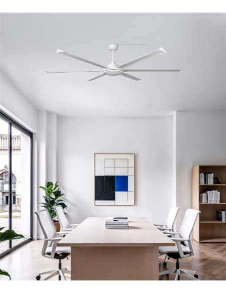 Ventilador de techo sin luz Rotterdam 20 XL - Faro - Ventilador DC blanco, tamaño industrial