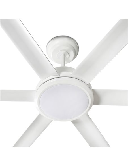 Ventilador de techo con luz Rotterdam 20 XL LED - Faro - Ventilador DC blanco, tamaño grande