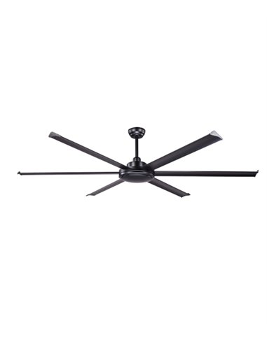 Ventilador de techo Rotterdam 20 XL - Faro - Ventilador DC negro, tamaño industrial