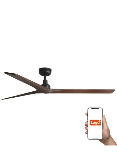 Ventilador de techo Klim L Smart - Faro - Palas de nogal oscuro