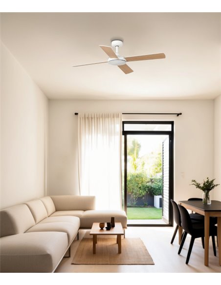 Ventilador de techo Mallorca Smart L - Faro - Palas reversibles blanco/arce