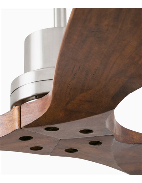 Ventilador de techo Lantau Smart L - Faro - Ventilador DC con palas de madera de nogal
