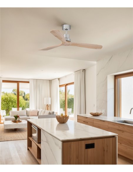 Ventilador de techo Lantau Smart L - Faro - Ventilador DC sin luz, palas de pino