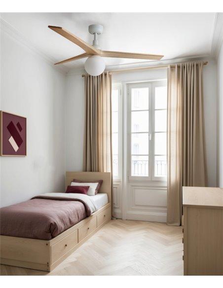 Ventilador de techo con luz Klim Smart M - Faro - Ventilador DC con palas de pino