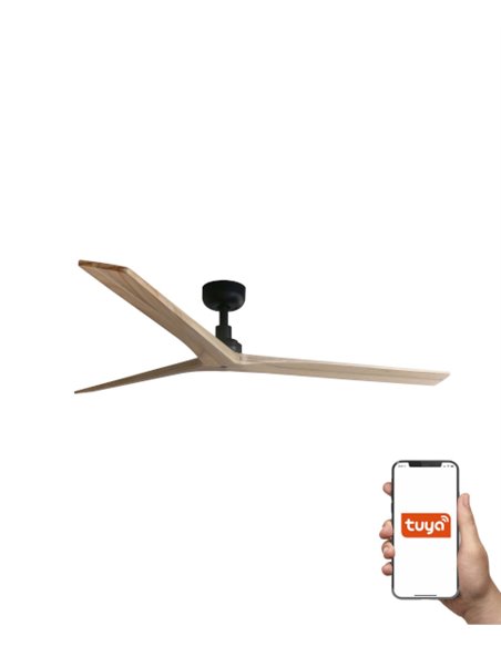 Ventilador de techo sin luz KLIM Smart L - Faro - Ventilador DC, palas de pino