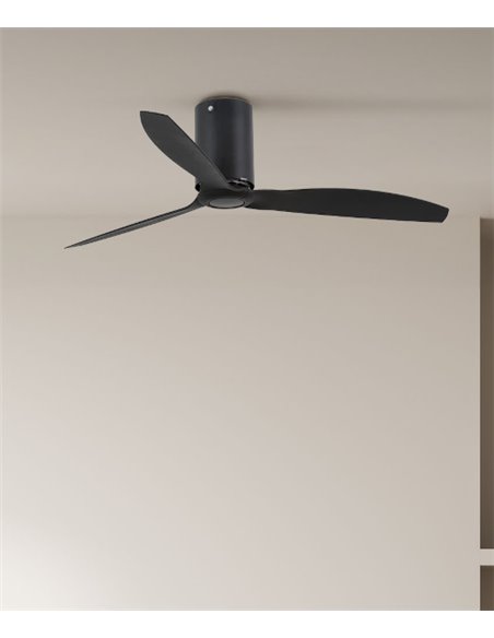 Ventilador de techo sin luz Mini Tube Fan M - Faro - Ventilador DC negro mate